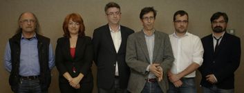 <span lang= es-es >Los candidatos</span>. Domingo �lvarez Alvedro (Culleredo), Mar�a Jos� Garc�a (Cambre), Antonio Garc�a-Plata (coordinador), Santiago Folla-Cisneros (A Coru�a), Daniel Turrado (Arteixo) y Augusto L�pez (Sada). 