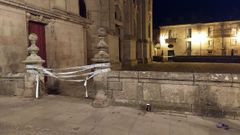 Precinto de la Polic�a Local en el atrio de la Catedral de Lugo