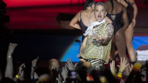 Robbie Williams durante el concierto de que ofreci en Fuengirola el pasado mes de junio