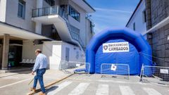 La carpa del hospital de campa�a de Cambados.