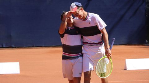 Garca, a la izquierda, junto a su compaero de dobles, el alemn Nick Dufner.