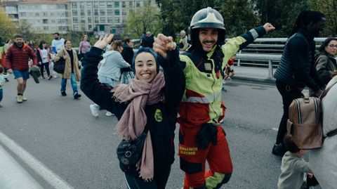 Participantes en la carrera inclusiva de la San Marti�o.