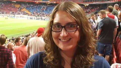 Ainhoa Palacio en el estadio del Ajax, en Amsterdam