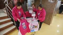 Voluntarias de Adicam en una mesa informativa en Pontevedra por el D�a Mundial del C�ncer de Mama