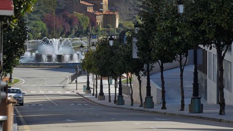 La entrada principal de Oviedo desierta