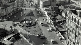 Zona de Catro Cami�os na Coru�a nos anos sesenta.