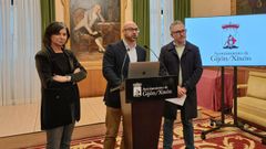 Desde la derecha, el concejal de Infraestructuras Urbanas y Rurales de Gij�n, Gilberto Villoria, el portavoz de la Junta de Gobierno de Gij�n, Jes�s Mart�nez Salvador, y la concejala de Cultura, Montserrat L�pez Moro.