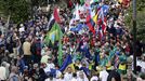 Desfile de banderas en la inauguracin de la final de las Series Mundiales, ltimo gran evento de triatln celebrado en Pontevedra en el 2023