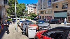 Los veh�culos accidentados en la calle Juan D�az Porlier