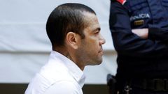 Dani Alves, durante el primer da del juicio en la Audiencia de Barcelona en el que est acusado de agredir sexualmente a una joven en una discoteca