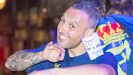 Santi Cazorla, en la celebraci�n del ascenso del Real Oviedo a Primera Divisi�n