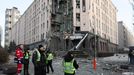 Edificio de Kiev da�ado hoy por un misil ruso.