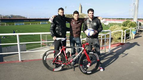 Con el excapitn del Dpor, Fran, junto a la Torre de Hrcules