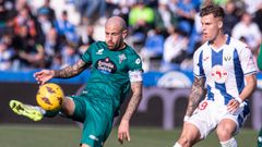 Jon Garc�a en el enfrentamiento de liga ante el Legan�s.