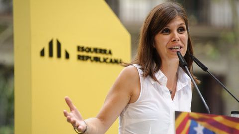 Marta Vilalta durante un acto de ERC en la Diada de Catalua.