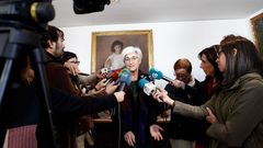 La fiscala general del Estado, en el pazo de Mari��n, donde inaugur� este mi�rcoles la Escuela de Verano del Ministerio Fiscal