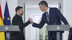 El presidente de Ucrania, Volod�mir Zelenski, y Pedro S�nchez, en una imagen de noviembre 