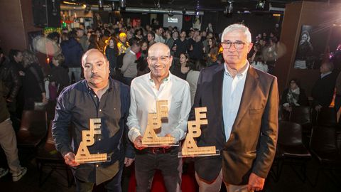 Juan Jos Romero Trianes, Rafael Garca y Jos Ramn Outeiral, representantes de las empresas ganadoras de los premios ABE 2025