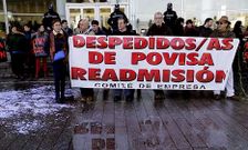 Una de las muchas movilizaciones del comit� de empresa de Povisa contra los despidos. 
