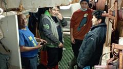Varios tripulantes del Villa de Pitanxo unos d�as antes del naufragio.