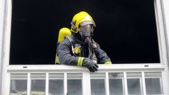 Bomberos de Chantada en operativo de extincin, en una foto de archivo