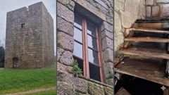 Im�genes de la torre de Celas en las que se ven los desperfectos denunciados por el PP de Culleredo.