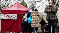 Punto de realizaci�n de pruebas covid en Francia