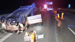 Accidente en la autopista AP-9 a su paso por Narn