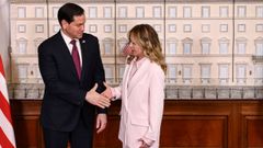 Marco Rubio y Giorgia Meloni en su encuentro de este jueves