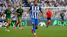 Aubameyang, durante el partido del Deportivo ante el Betis.