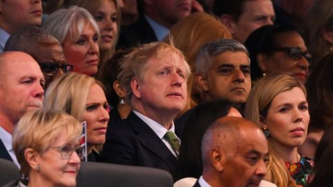 Boris Johnson durante las fiestas del Jubileo de la Reina Isabel II
