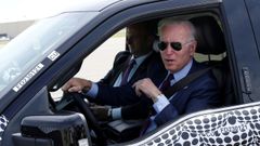 El presidente de Estados Unidos, Joe Biden, este mircoles, durante una visita a una fbrica de Ford en Deaborn (Michigan) 