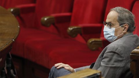 Quim Torra, en el Parlamento cataln este mircoles