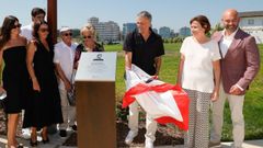 Inauguraci�n de la Playa Verde' Luis Enrique', este lunes en Gij�n.