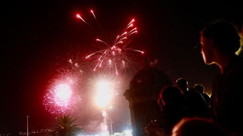 Los fuegos artificiales, vistos desde el baluarte.
