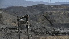 Vista de los efectos del incendio este lunes, en B�dar.