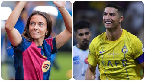 Aitana Bonmat y Cristiano Ronaldo.Aitana Bonmat, centrocampista del Barcelona, y Cristiano Ronaldo, delantero del Al Nassr