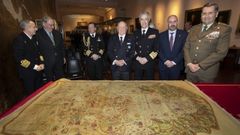 Acto de entrega en el Museo Naval de Madrid de la r�plica de la Carta universal de Juan de la Cosa a la Real Orden de Caballeros de Mar�a Pita