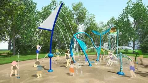 Recreaci�n del futuro parque de juegos acu�ticos que se instalar� en A Malata.