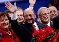 El candidato socialdem�crata Shulz, tras su elecci�n.