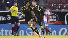 Jugadores del Zaragoza en Lugo esta temporada