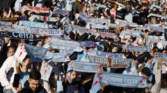 Aficionados del Celta, en un partido reciente en Bala�dos.