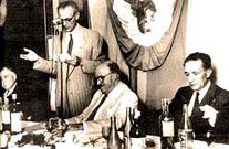Daz, de p, nun acto en Arxentina con Castelao, primeiro  dereita. 