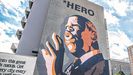 El mural de John Lewis, leyenda de la lucha por los derechos civiles,  en la avenida Auburn, de Atlanta.