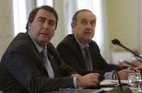 Carlos Negreira y Enrique Losada, durante la presentaci�n de Smartport. 