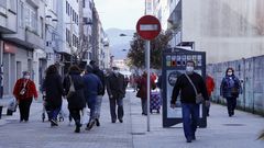 Calle peatonal de Boiro, municipio en el que no se detect� ning�n caso de coronavirus en los �ltimos siete d�as
