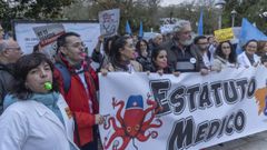 Manifestaci�n convocada en el marco de la huelga, el pasado mi�rcoles en Santiago
