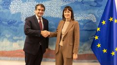 Ana Pont�n e Rafaele Fitto, tras a reuni�n que mantiveron este m�rcores en Bruxelas.