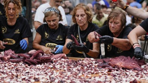 O Carballiño bate el récord de la tapa de pulpo más grande del mundo