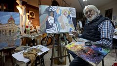 El pintor Jos� Maria de Urda, en su estudio de A Coru�a